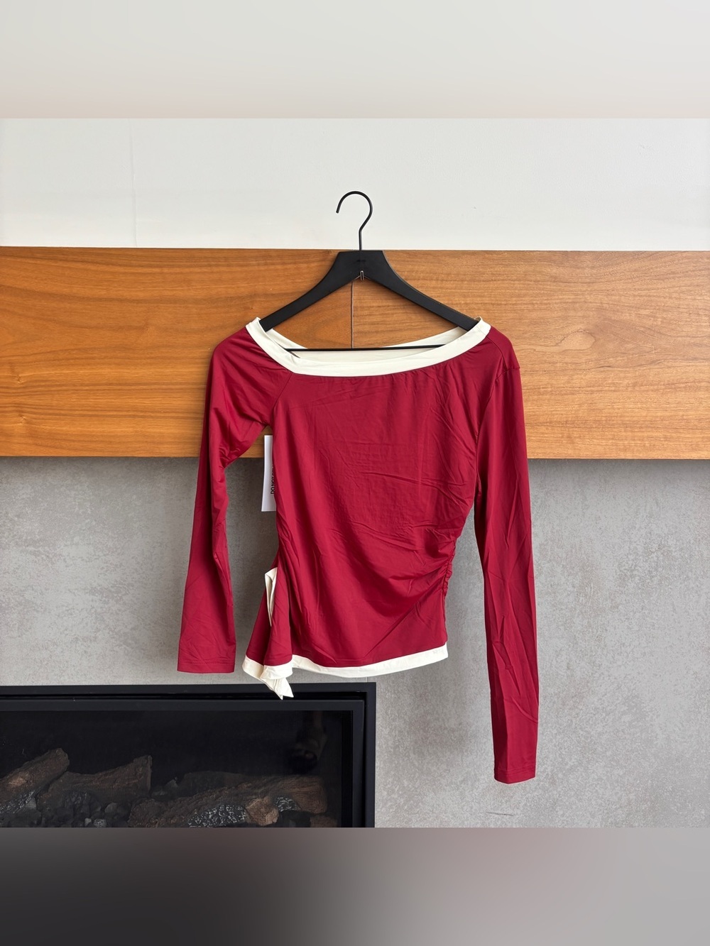 NWT Princes Polly  Fake Smile Long Sleeve Top Burgundy, Size 6 - Picture 6 of 14